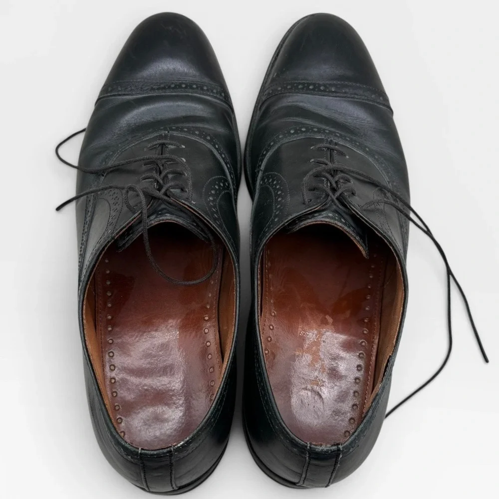 Allen Edmonds Van Ness Strand Oxford Mens 11.5 D Cap Toe Brogue Black